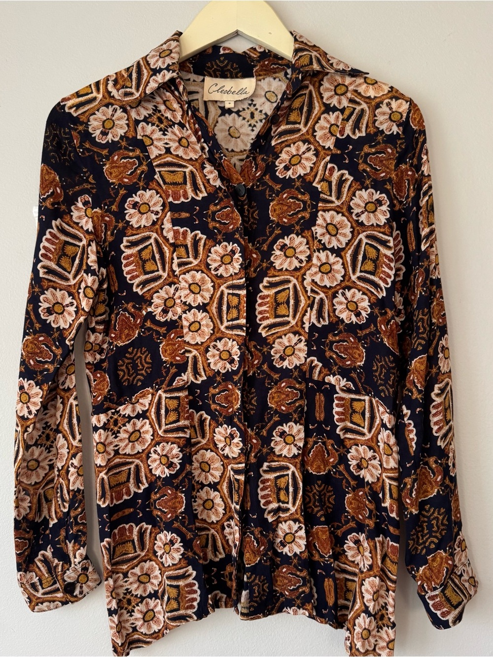 Cleobella Navy Floral Button-Front Shirt